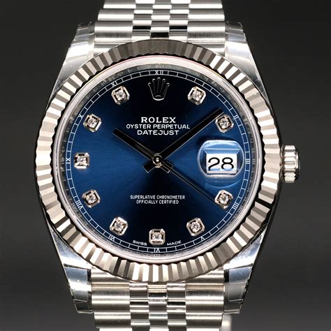 rolex blue and white|Rolex datejust blue dial.